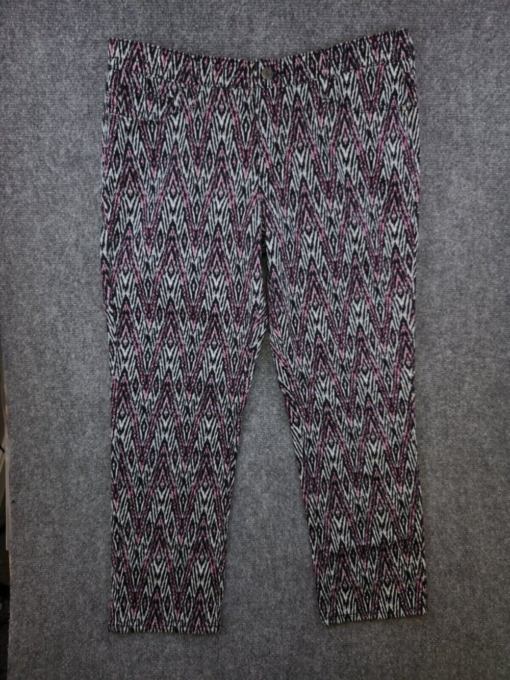 Levi's Mid Rise Skinny Jeans Cotton Stretch Fabric 14 W32 Black Tab Pink Pattern